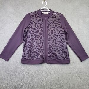 Simonton Says Womens Jacket Size‎ Large Purple Full Zip Long Sleeve High Neck